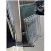 Image 4 : WIRE METAL RACKING, 3 GREEN AND 3 CHROME SHELVES AND SET OF GREEN POLES