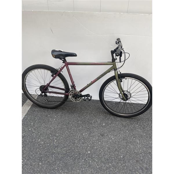 GREEN AND RED SPECIALIZED BIKE