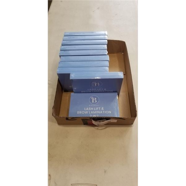 10 NEW BLOOMORA LASH LIFT AND BROW LAMINATION 2 IN 1  KITS, EACH KIT INLCUDES 4 LOTIONS, 1 GLUE BALM