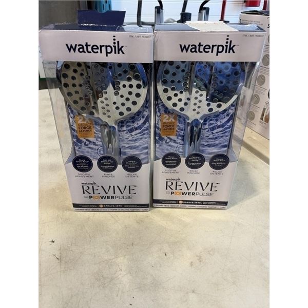 2 WATERPIK REVIVE POWER PULSE SHOWER HEADS