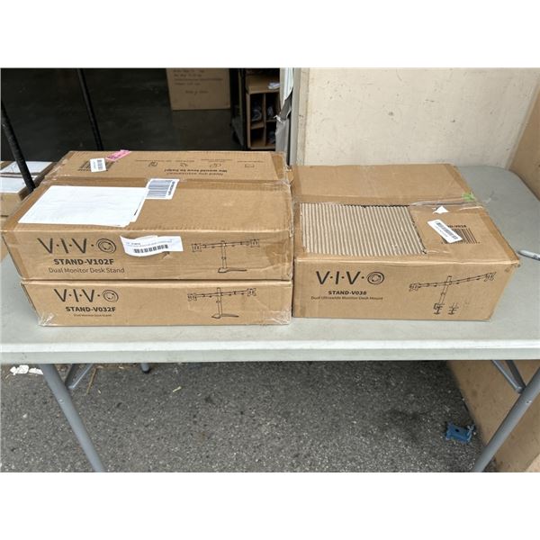 2 VIVO DUAL MONITOR DESK STANDS AND DUAL MONITOR DESK MOUNT