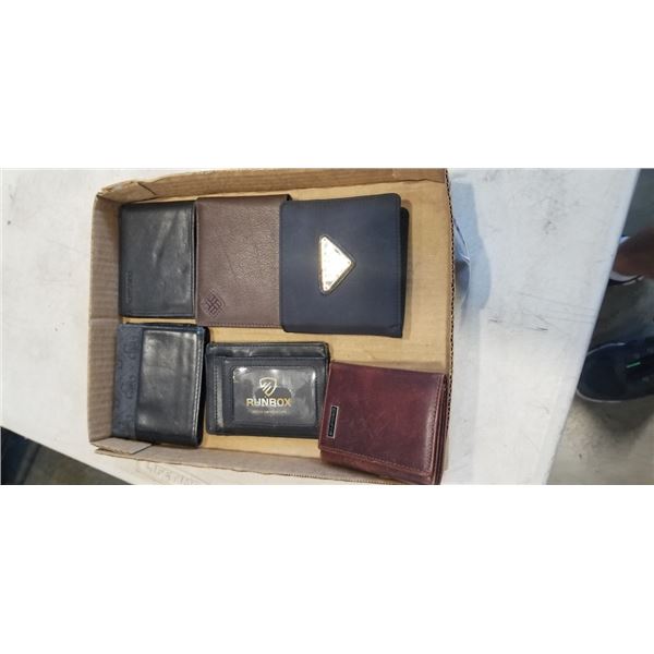 6 ASSORTED BRAND NAME LEATHER WALLETS