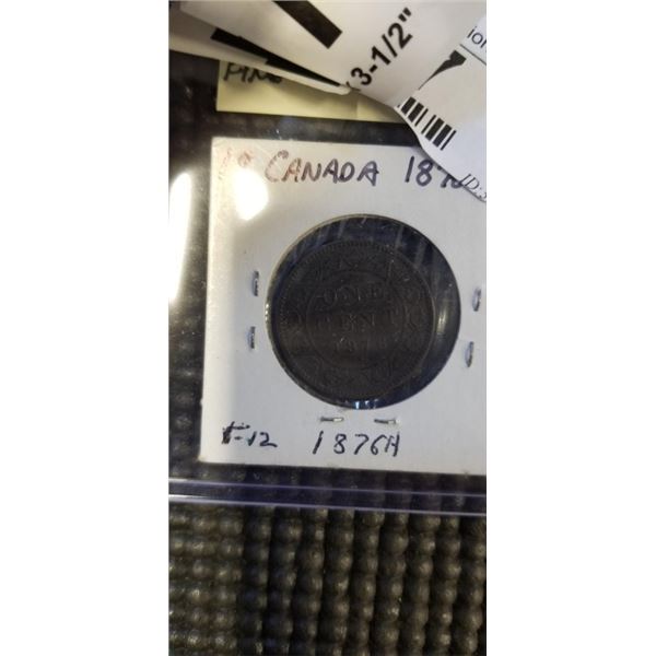 1876 H CANADIAN LARGE CENT, QUEEN VICTORIA LOW MINTAGE FINE CONDITION