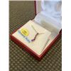 Image 2 : 10KT WHITE GOLD NATURAL ENHANCED RUBY PENDANT WITH STERLING SILVER CHAIN , RETAIL $650.00.