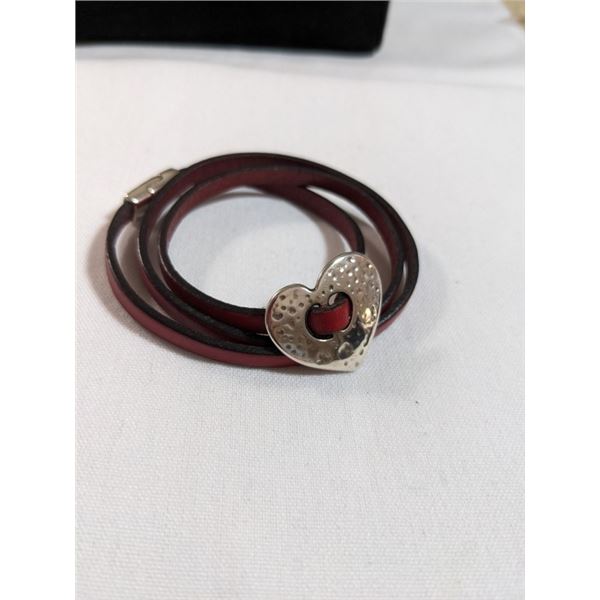 SILVER AND LEATHER BRACELET