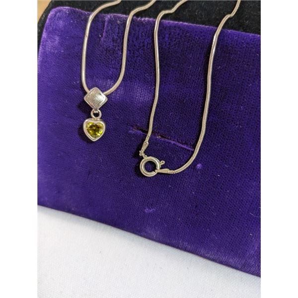 925 ITALY STERLING SILVER CHAIN W/ PENDANT NECKLACE