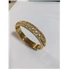 Image 2 : GOLD TONE W/ AUSTRIAN CRYSTAL RHINESTONES HINGED BANGLE