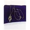 Image 2 : STERLING SILVER CHOKER CHAIN W/ BLACK ONYX STONE PENDANT, MARKED 925
