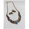 Image 1 : VINTAGE NECKLACE W/ MATCHING PAIR OF EARRINGS SET