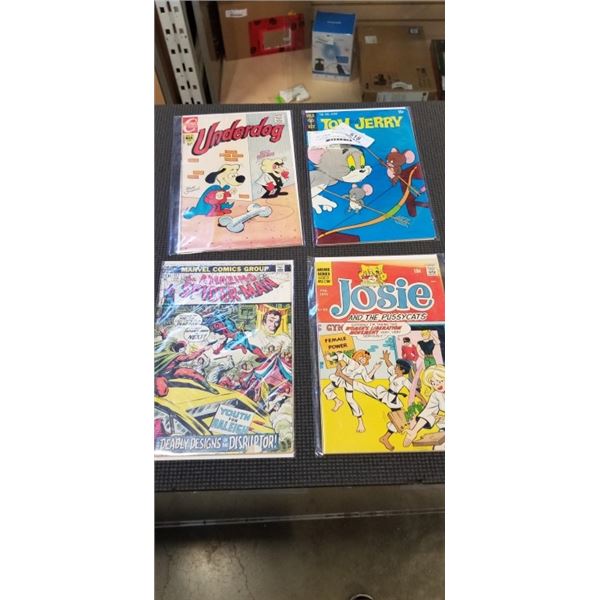 4 - 1970 COMICS, TOM AND GERRY, UNDERDOGS, JOSIE AND THE PUSSY CATS, AND THE AMAZING SPIDERMAN