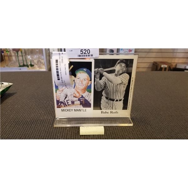 2 BASEBALL GREATS, BABE RUTH AND MICKEY MANTLE