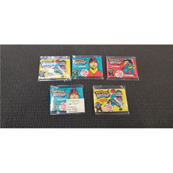 5 UNOPENED 1988 LEAF AWESOME ALL STAR STICKERS