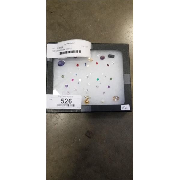 TRAY OF MISC GEM STONES