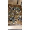 Image 1 : TRAY W/ VINTAGE JEWELRY, COINS, PINS AND MORE