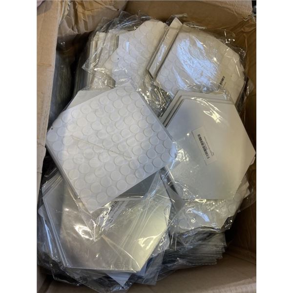 CASE OF NEW HEXAGON WALL MIRRORS WITH STICKER