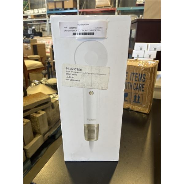 LAIFEN PREMIUM GOLDEN WHITE HAIR DRYER - TESTED WORKING, RETAIL $219