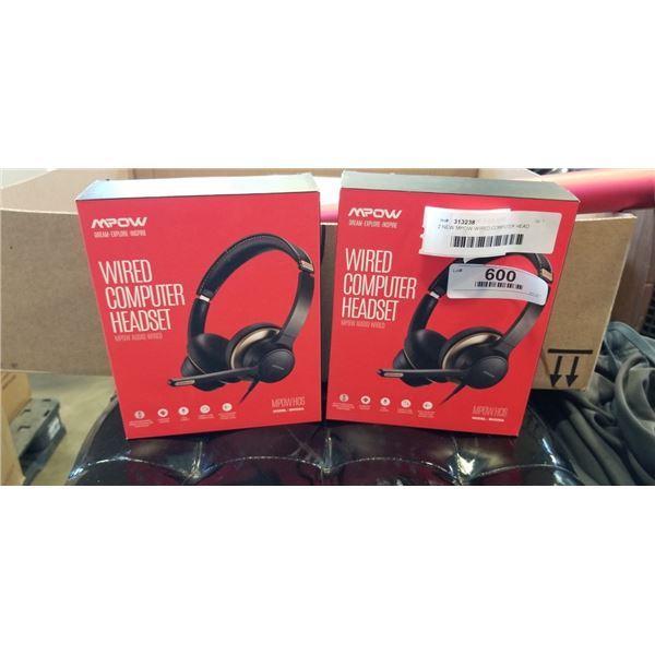 2 NEW MPOW WIRED COMPUTER HEAD SETS