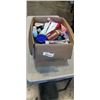 Image 1 : TOTE OF ASSORTED BATHROOM LOTIONS ETC