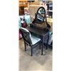 Image 1 : BLACK VANITY DESK WITH CHAIR
