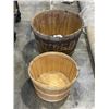 Image 1 : OAK PLANTER WITH VINTAGE ORCHARD BASKET