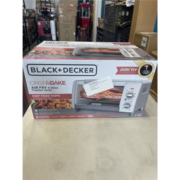 BLACK & DECKER 4-SLICE AIR FRY TOASTER OVEN - TESTED WORKING, RETAIL $179