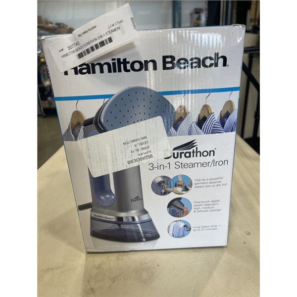 HAMILTON BEACH DURATHON 3-IN-1 STEAMER/ IRON - TESTED WORKING