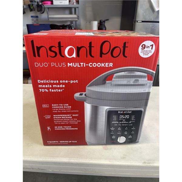 INSTANT POT 9-IN-1 6QT DUO PLUS PRESSURE COOKER - TESTED WORKING, RETAIL $199