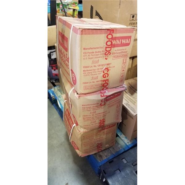 3 BOXES OF WAI WAI READY TO EAT CHICKEN NOODLES BB 07/2026