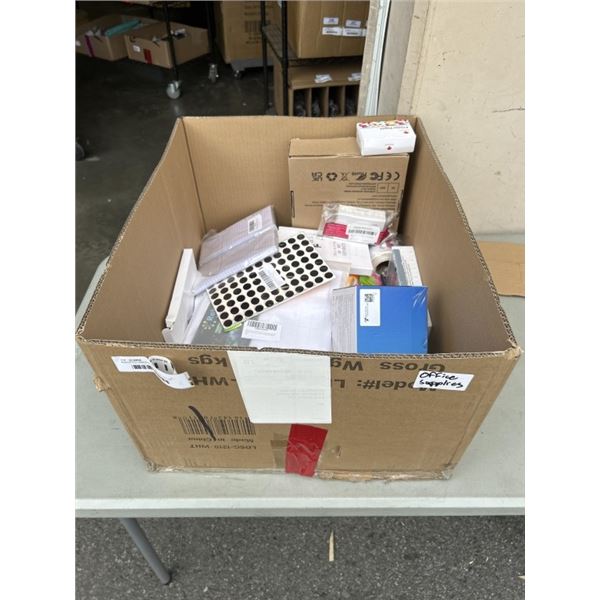 ASSORTED AMAZON OVERSTOCK OFFICE SUPPLIES, LABELS ETC