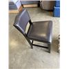 Image 2 : UPHOLSTERED FOOT STOOL AND LEATHER BARSTOOL