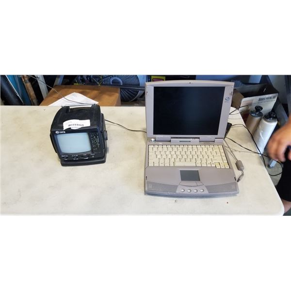 VINTAGE COMPAQ PRESARIO LAPTOP AND CURTIS PORTABLE TV