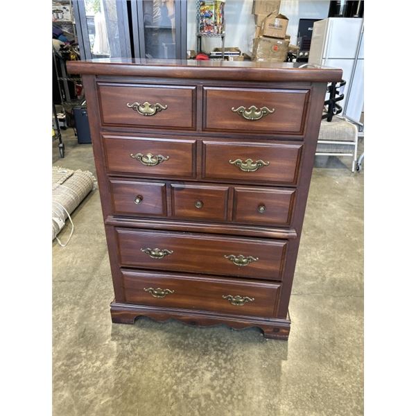 5 DRAWER SOLID PINE HIGHBOY DRESSER