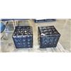 Image 1 : 2 BLACK TUFTED OTTOMANS
