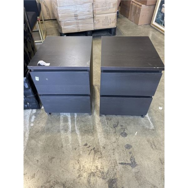 2 IKEA MALM 2 DRAWER NIGHT STANDS