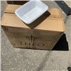 Image 1 : CASE OF NEW THEO RE38 CONTAINERS WITH LIDS 150 SETS