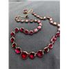 Image 2 : GEORGIAN 9K GOLD WITH REAL GARNET RIVIERA NECKLACE, 22 GRAMS, EXCELLENT QUALITY GARNETS, ESTIMATED V