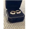 Image 2 : NEW 18K GOLD PLATED 1.5CT EACH PEAR AND HEART CUT SIMULAYED DIAMOND (CZ) HALO HUGGIE EARRINGS