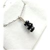 Image 1 : STERLING SILVER NATURAL BLUE SAPPHIRE PENDANT WITH STERLING SILVER CHAIN, W/A $550.00. SAPPHIRE IS T
