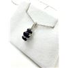 Image 2 : STERLING SILVER NATURAL BLUE SAPPHIRE PENDANT WITH STERLING SILVER CHAIN, W/A $550.00. SAPPHIRE IS T