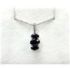 Image 3 : STERLING SILVER NATURAL BLUE SAPPHIRE PENDANT WITH STERLING SILVER CHAIN, W/A $550.00. SAPPHIRE IS T