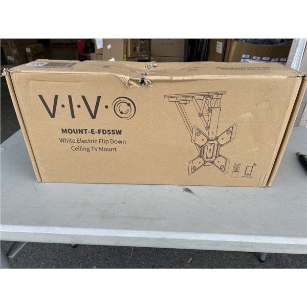 VIVO WHITE ELECTRIC FLIP DOWN CEILING TV MOUNT