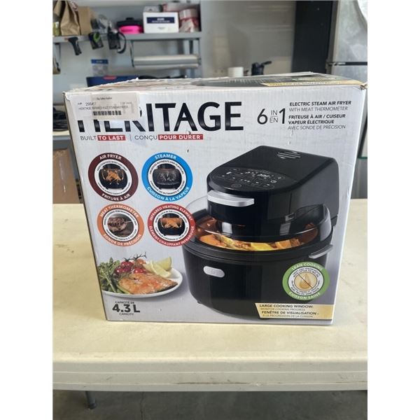 HERITAGE INFRARED 4.5QT STEAM AIR FRYER - TESTED WORKING, RETAIL $299