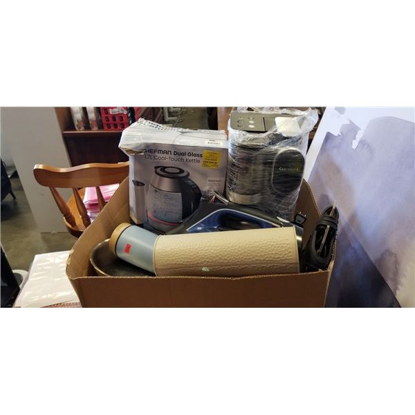 ROWENTA IRON, ISULATED BOTTLES, CHEFMAN KETTLE AND CUISINART ESPRESSO MAKER