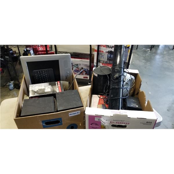2 BOXES OF ELECTRONICS WITH WORKING SAMSUNG PHONE
