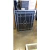 Image 1 : ANTIQUE LEADED GLASS PANEL. 35 1/2 X 25 1/2 INCH