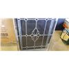 Image 2 : ANTIQUE LEADED GLASS PANEL. 35 1/2 X 25 1/2 INCH