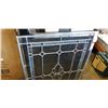 Image 3 : ANTIQUE LEADED GLASS PANEL. 35 1/2 X 25 1/2 INCH
