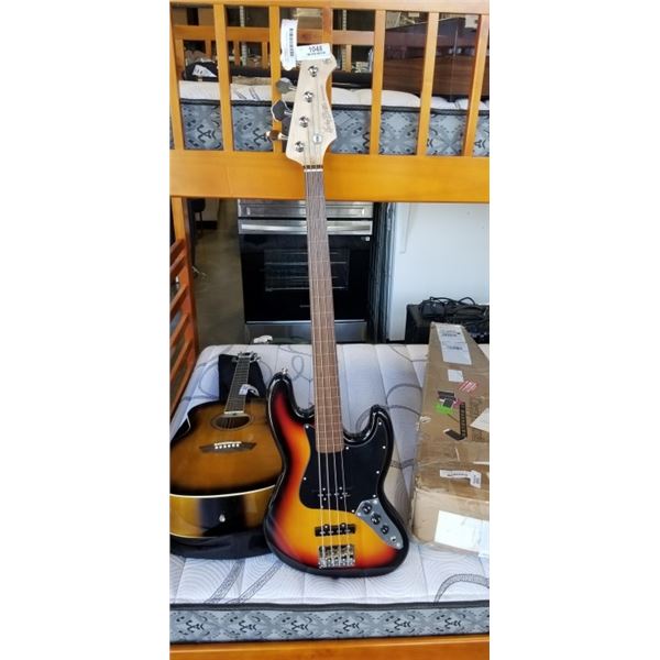 HARLEY BENTON DELUXE SERIES FRETLESS ELECTRIC BASE GUITAR. EXCELLENT CONDITION