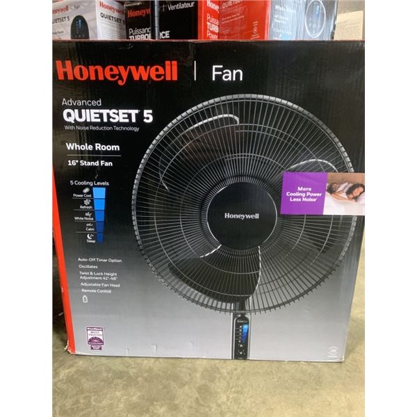 HONEYWELL QUIET SET 16" STAND FAN - TESTED WORKING, RETAIL $217