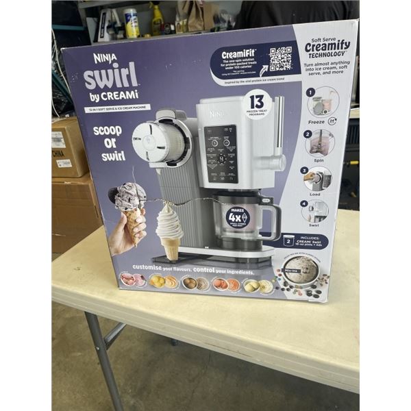 NINJA CREAMI SWIRL ICE CREAM MAKER - TESTED WORKING, RETAIL $429